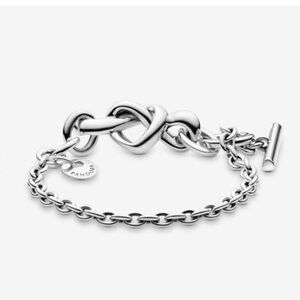 Pandora Moments Silver Knotted Hearts Bracelet size 18 / 7.1